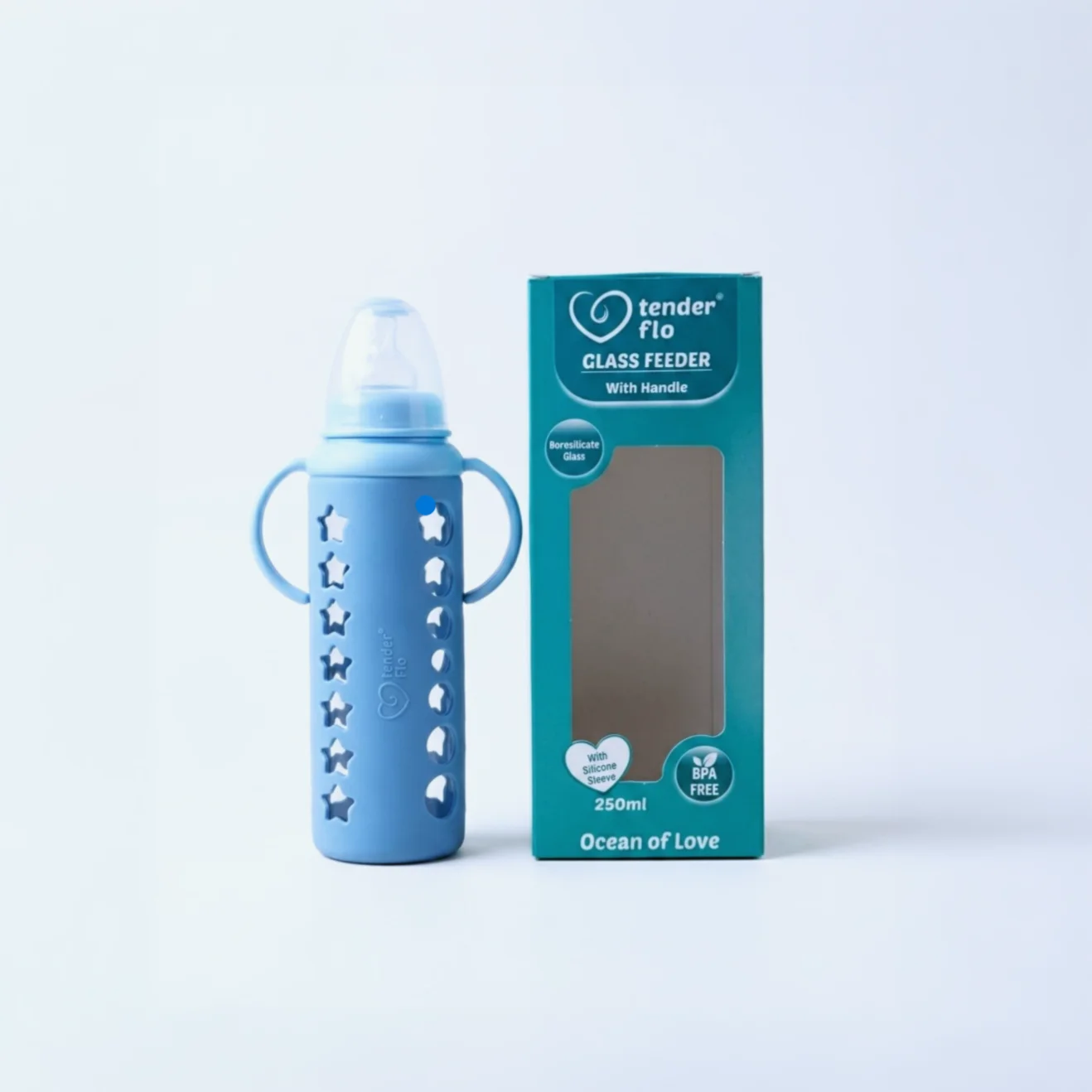 Tender Flo Glass Feeder | Borosilicate Baby Feeding Bottle With Handle image 1