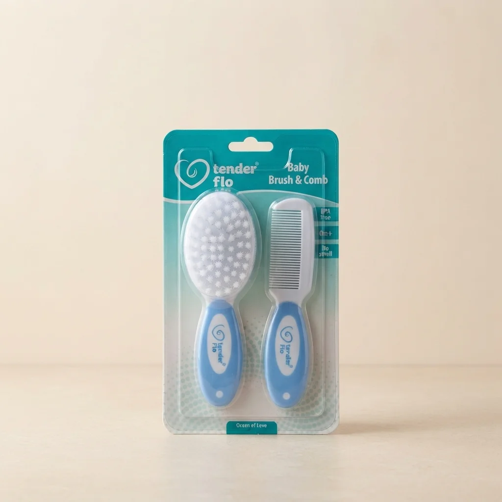 Tender Flo Baby Brush and Comb Set | Gentle Grooming Kit for Newborns and Infants image 1