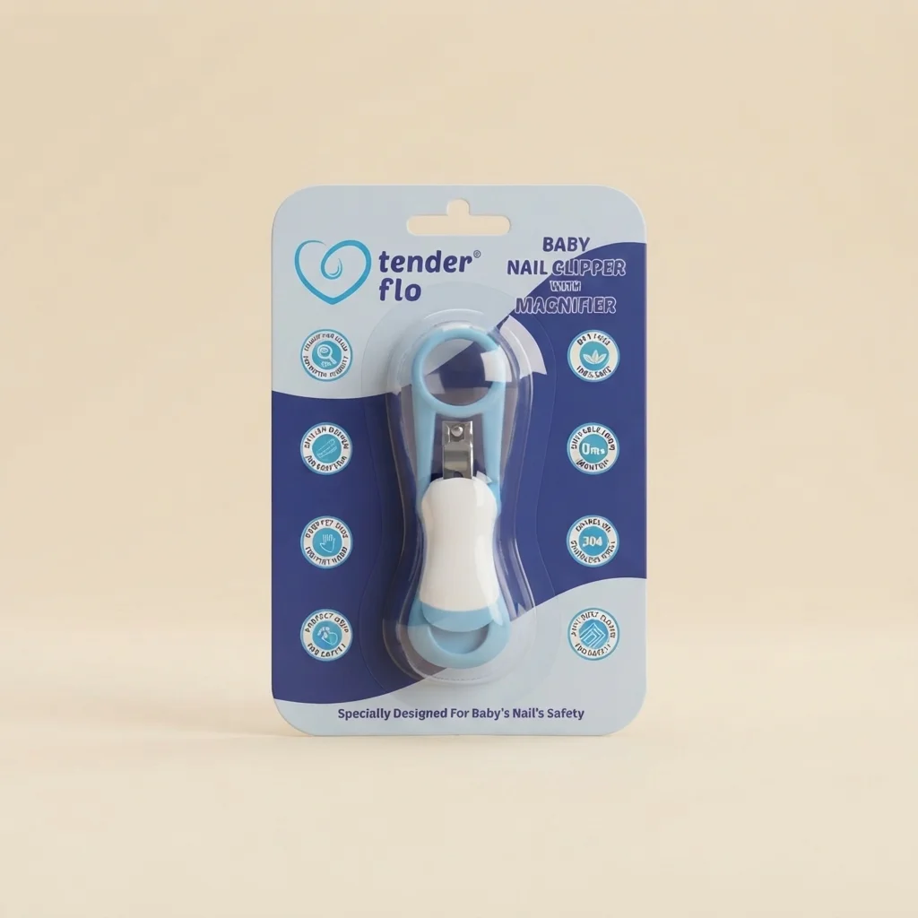 Tender Flo Baby Nail Clipper with Magnifier | Safe & Gentle Infant Nail Care image 1