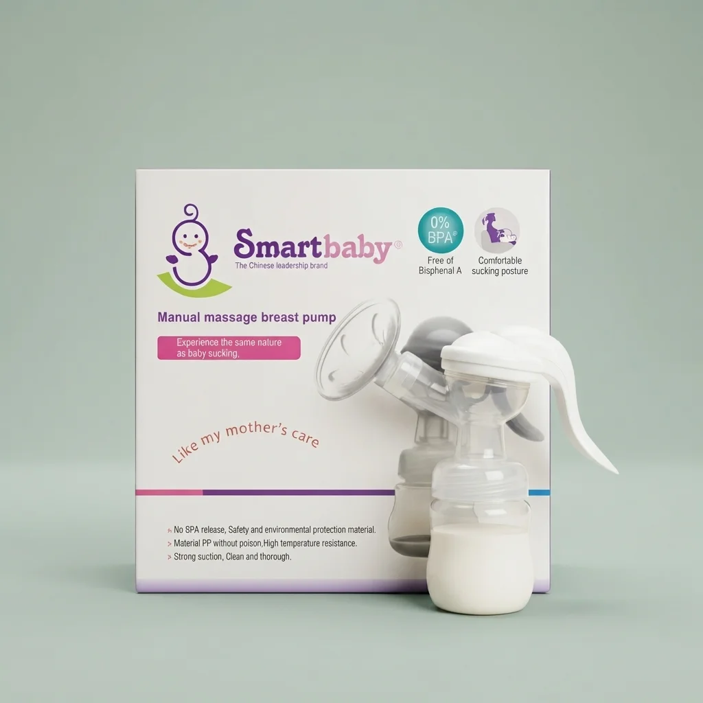 Smartbaby Manual Massage Breast Pump with Feeding Bottle – BPA-Free