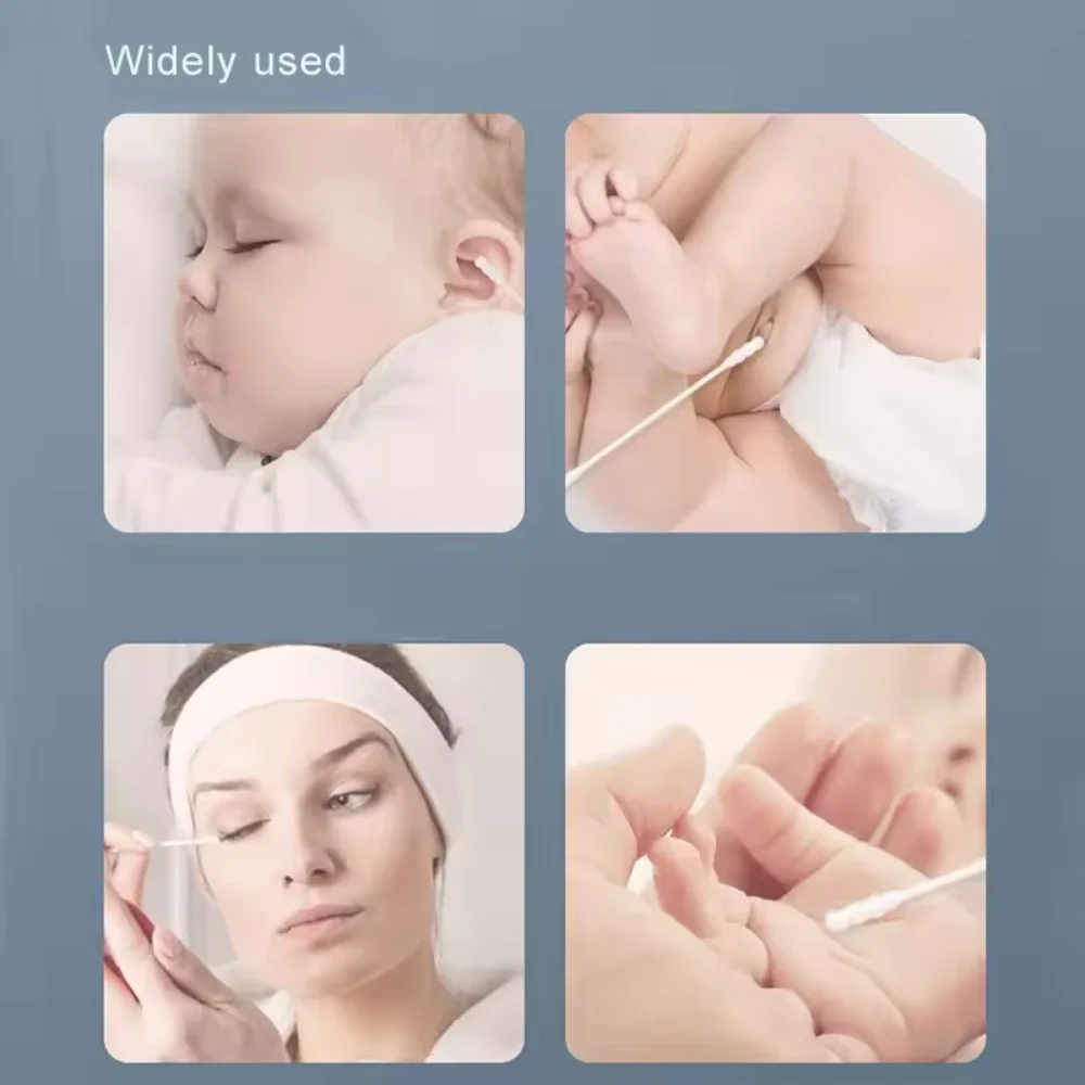 Baby Cotton Buds Swabs Double-ended Sterile, - 200pcs image 3