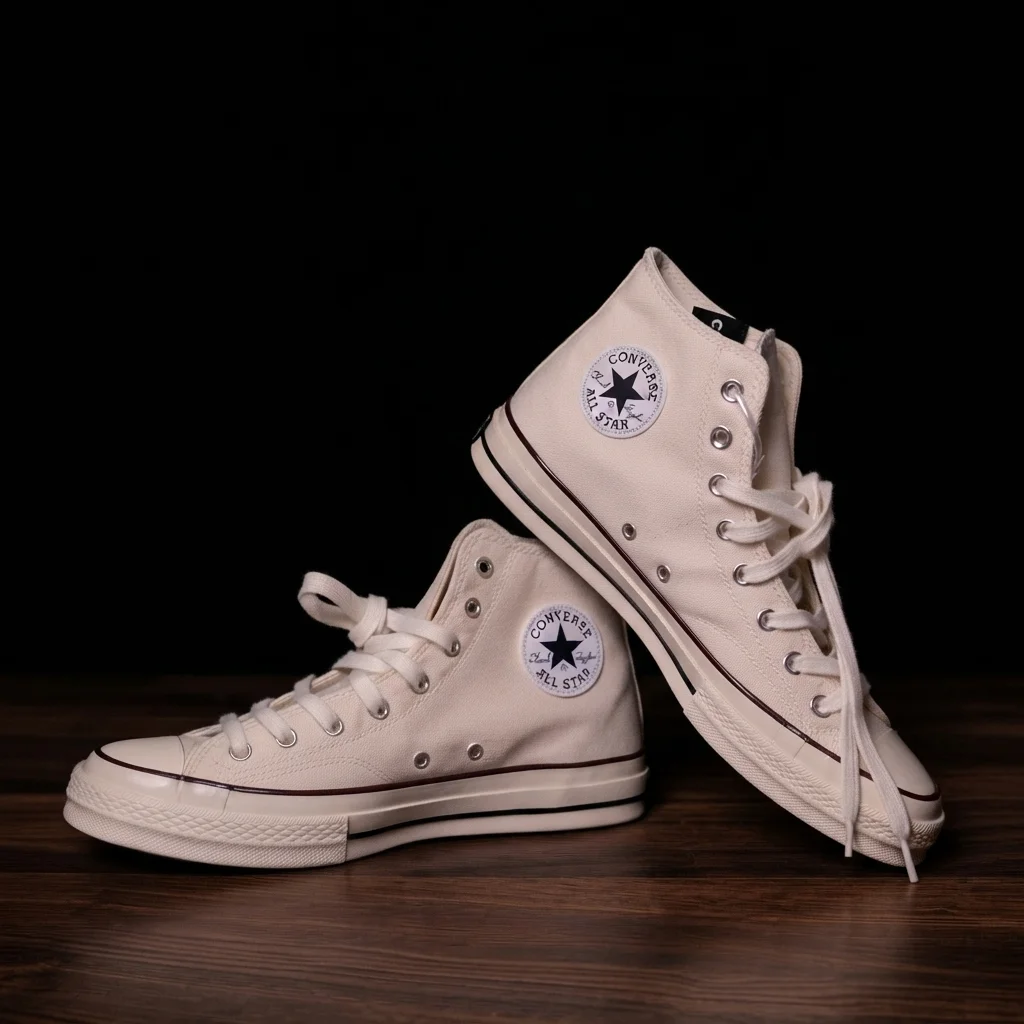 Classic Black High-Top Canvas Sneakers: Iconic Retro Footwear image 3