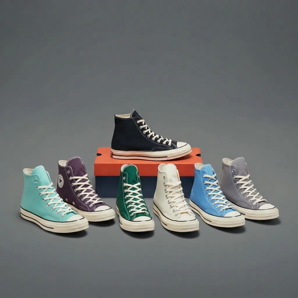 Classic Black High-Top Canvas Sneakers: Iconic Retro Footwear image 4