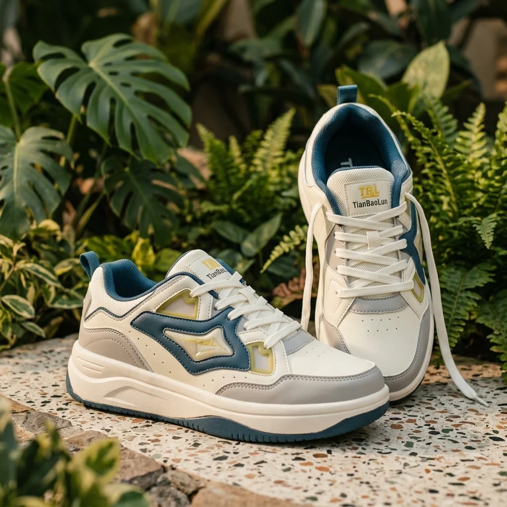 TBL TianBaoLun Men's Retro Style Outdoor Chunky Sneakers - Blue & White image 1