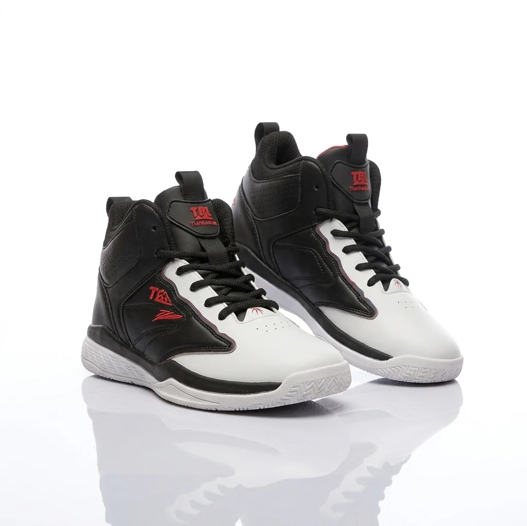 TBL TianBaoLun Men's High-Top Basketball Shoes - Black & White Classic