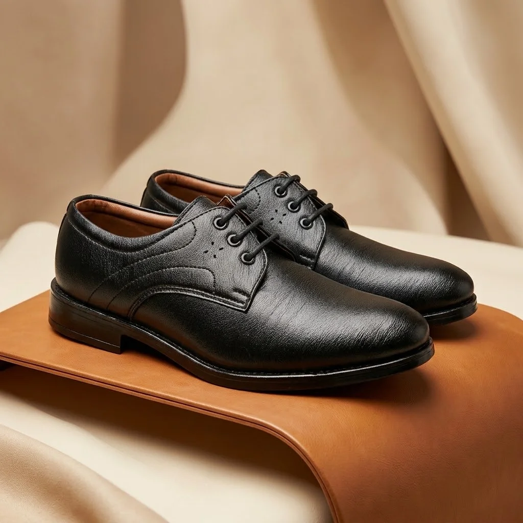 Men’s Premium Black Genuine Leather Shoes — Classic Formal & Business Footwear image 1