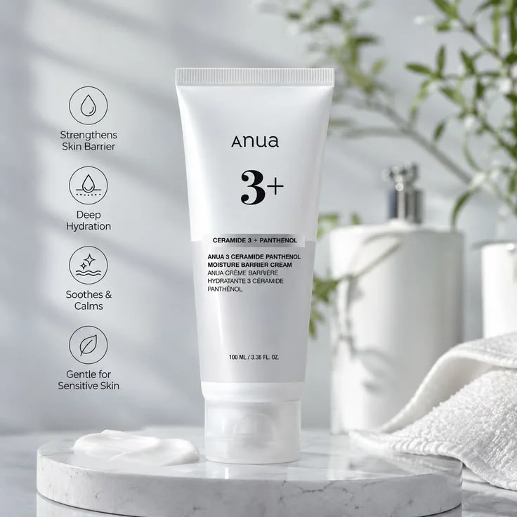 Anua 3+ Ceramide Panthenol Moisture Barrier Cream for Skin Barrier Repair (1.28 oz / 50ml) image 2