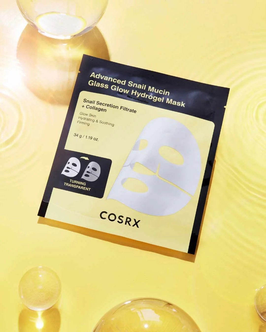 COSRX Advanced Snail Mucin Glass Glow Hydrogel Mask 3 pcs 34g image 1
